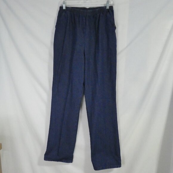 CHIC | size 12 average | Blue Denim Joggers With Front Pockets | Stretchy Waist - Picture 1 of 16